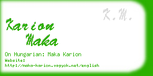 karion maka business card